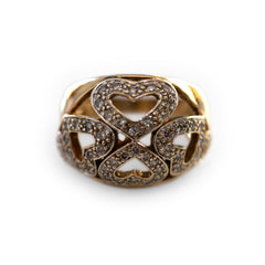 Diamond Heart Bombe Ring