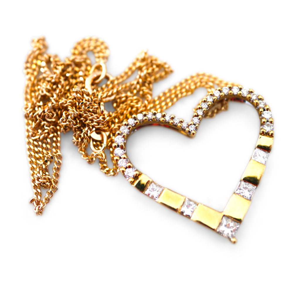 Diamond Heart Sliding Necklace 0.52 Carats