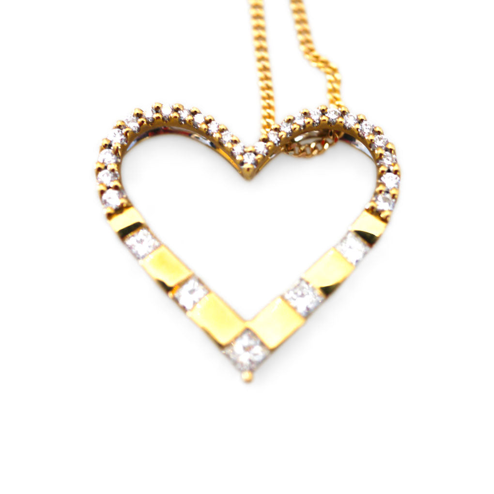 Diamond Heart Sliding Necklace 0.52 Carats