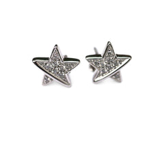 Diamond Pavé’d Up Star White Gold Single Stud Earring