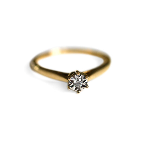 Diamond Solitaire Star Set Ring