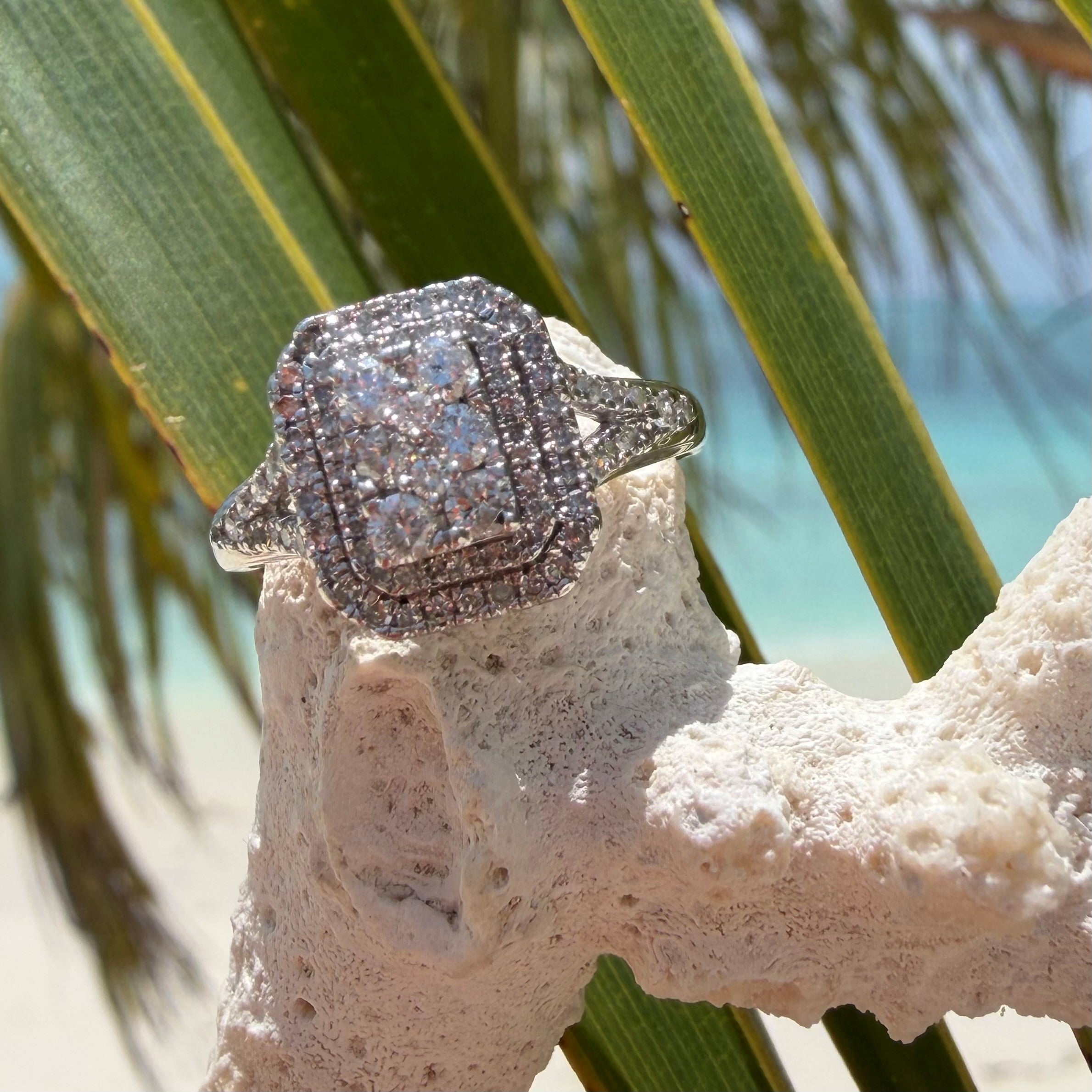 Diamond Halo White Gold Ring (0.50 Carats)