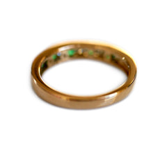 Diamond and Emerald Half Eternity Ring