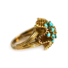 Diamond and Turquoise Cocktail Ring c.1960s