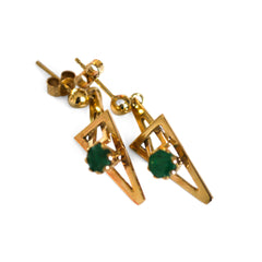 Emerald Isosceles Modernist Earrings