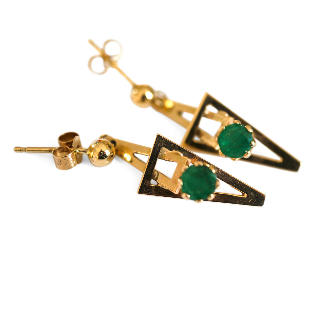Emerald Isosceles Modernist Earrings