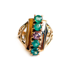 Extravagant Emerald and Morganite Ring 2005