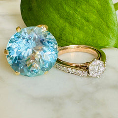 Blue Topaz Giant Cocktail Ring 1967 (23 Carats)