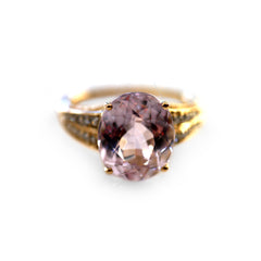 Kunzite and Diamond Statement Ring