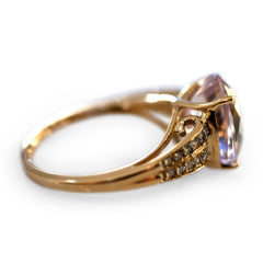 Kunzite and Diamond Statement Ring