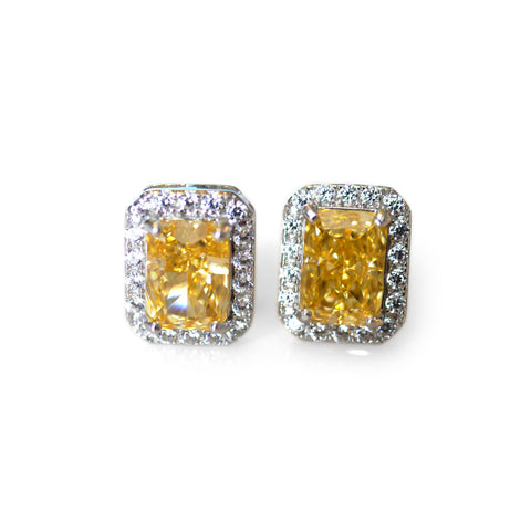 Silver Linings: “Diamond & Yellow Sapphire” Studs