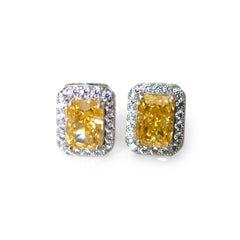 Silver Linings: “Diamond & Yellow Sapphire” Studs
