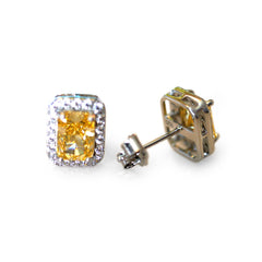 Silver Linings: “Diamond & Yellow Sapphire” Studs