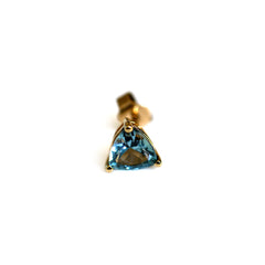 Blue Topaz Trillion Cut Single Stud Earring