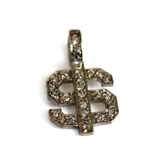 Silver Dollar Zirconia Studded Pendant