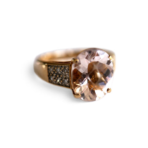 Morganite & Diamond Statement Cocktail Ring 2006