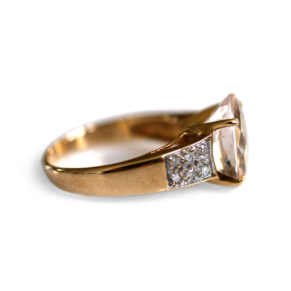 Morganite & Diamond Statement Cocktail Ring 2006