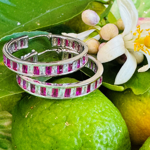 Silver Linings: “Diamond & Ruby” Hoops