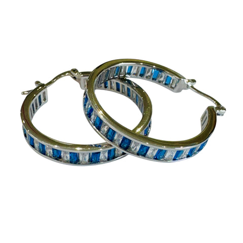 Silver Linings: “Diamond & Sapphire” Hoops