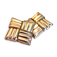 Silver Linings: Oversized Square Parcel Gilt Earrings c.1980s