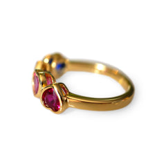 Silver Linings: “Amethyst, Sapphire, Garnet, Pink Topaz” Heart Ring