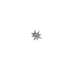 Solitaire Diamond Star White Gold Single Stud Earring