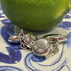 Sterling Silver Bulleted Circle Classic Cufflinks 1989