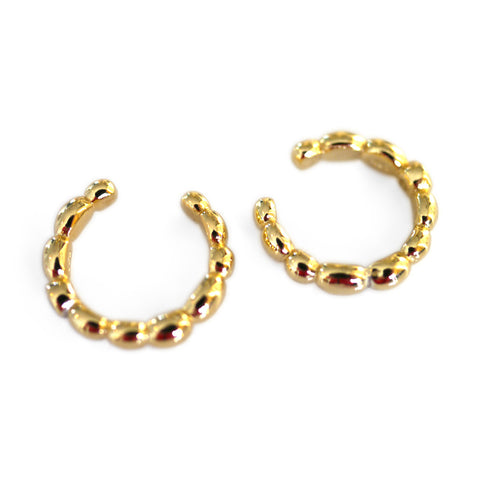 Bobble Silver Gilt Cuff Earrings