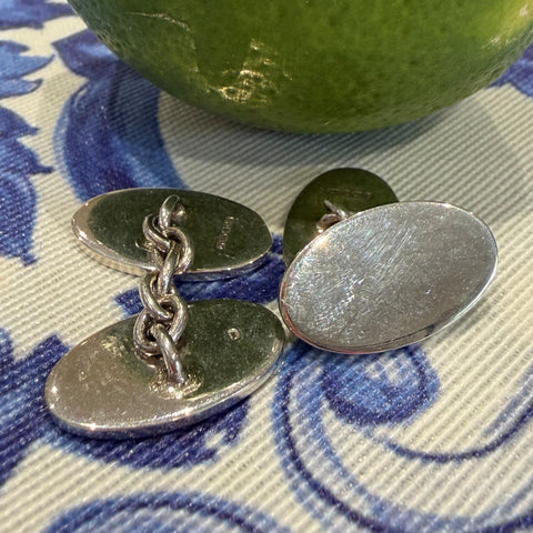 Sterling Silver Oval Classic Cufflinks 1995