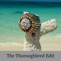 Diamond Sunburst Domed Signet Ring 1970s