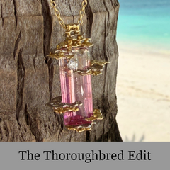 Modernist Barked Diamond and Pink Tourmaline Cocktail Necklace 1982