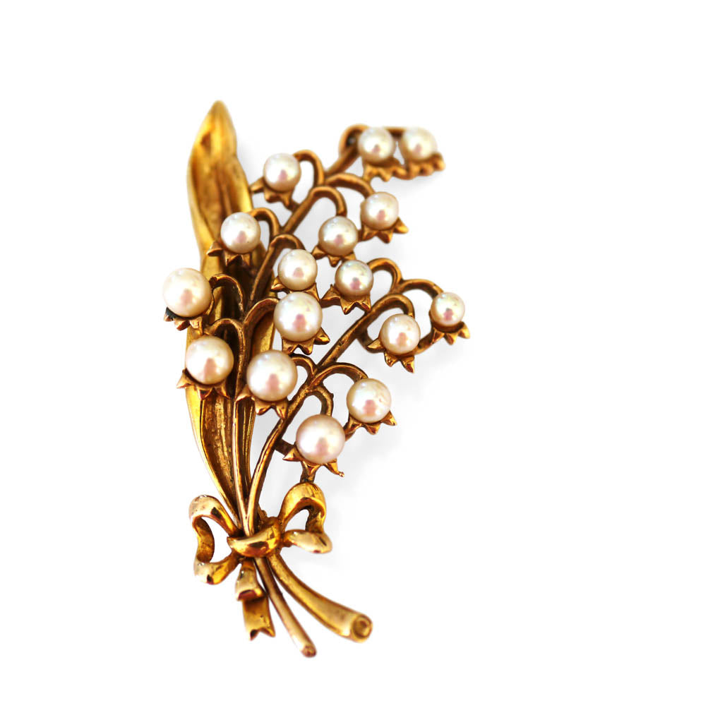 Lily Of The Valley Pearl Brooch 1962