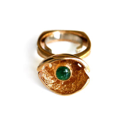 Extraordinary Vintage Emerald Cocktail Ring 1970s