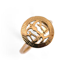 1970s Vintage Gold Libra Dress Ring