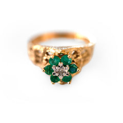Emerald & Diamond Dress Ring 1970s