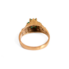 1970s Vintage Emerald & Diamond Dress Ring