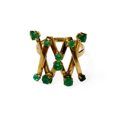 Extraordinary Emerald Modernist Ring