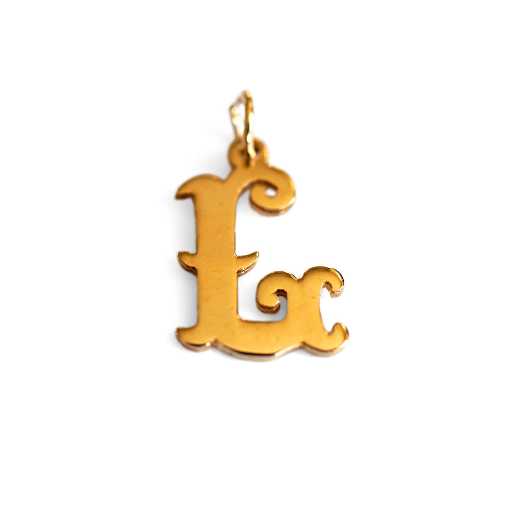 Vintage Gold Initial L Pendant