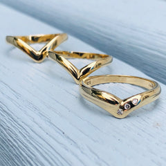 Gold Vintage Wishbone Ring