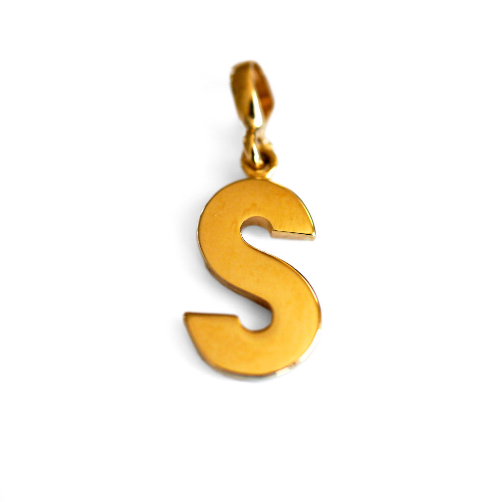 Vintage Gold Initial S Pendant