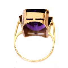 Alluring vintage Amethyst Ring photographed on a white background
