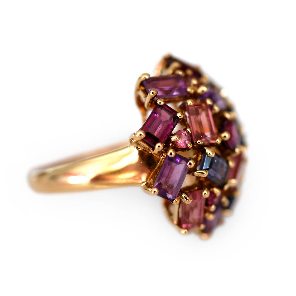 Enormous Amethyst, Iolite, Tourmaline Cocktail Ring
