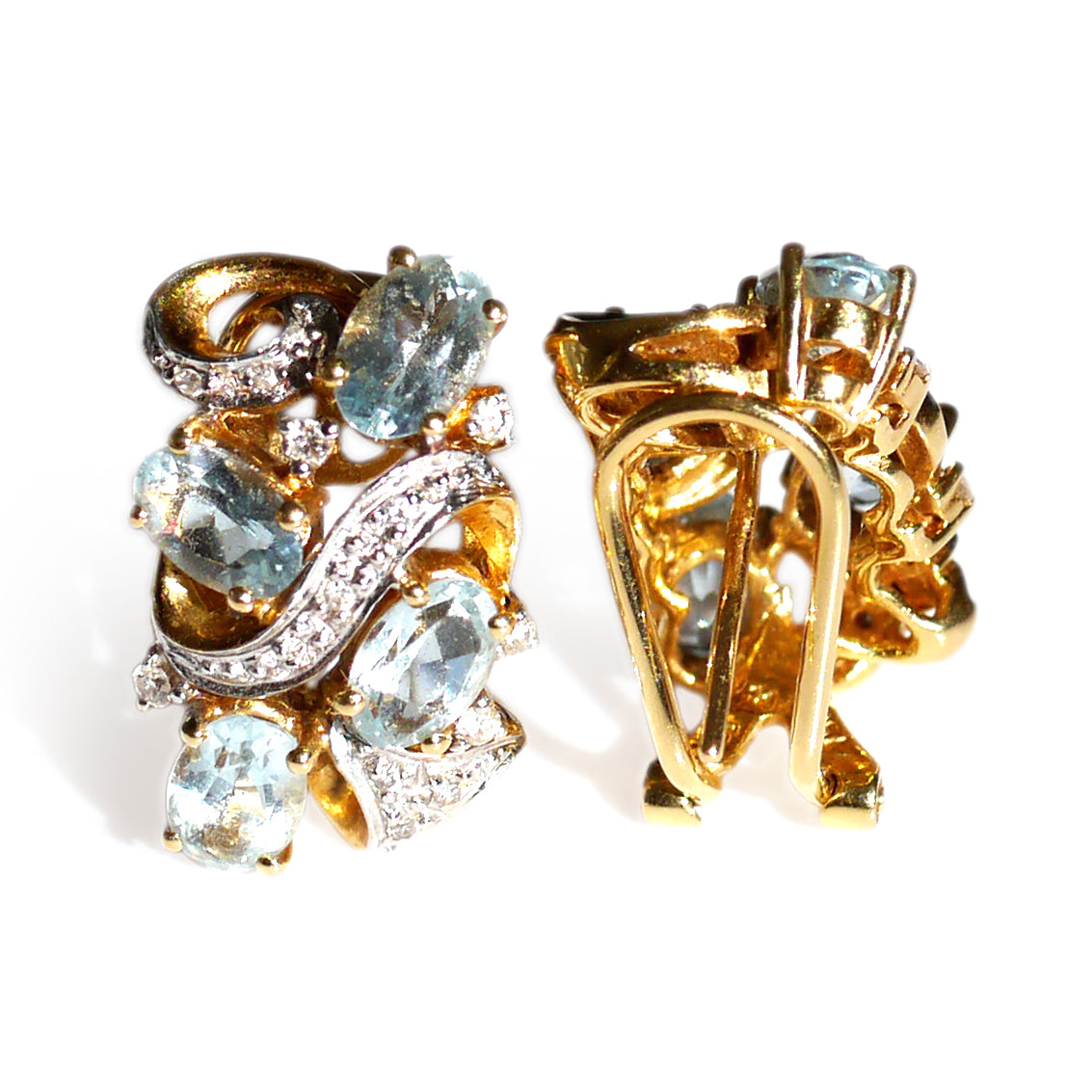 Astounding Aquamarine and Diamond Earrings