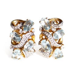 Astounding Aquamarine and Diamond Earrings
