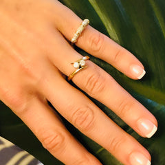 Dazzling Diamond Bamboo Dress Ring