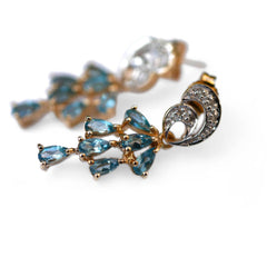 Vintage Jewellery Blue Sapphire & Diamond Cocktail Earrings