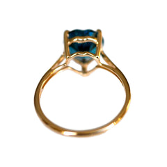 Blue Topaz Heart Dress Ring 1980s