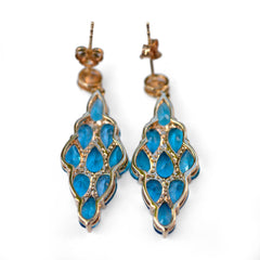 Vintage Blue Topaz & Diamond Earrings
