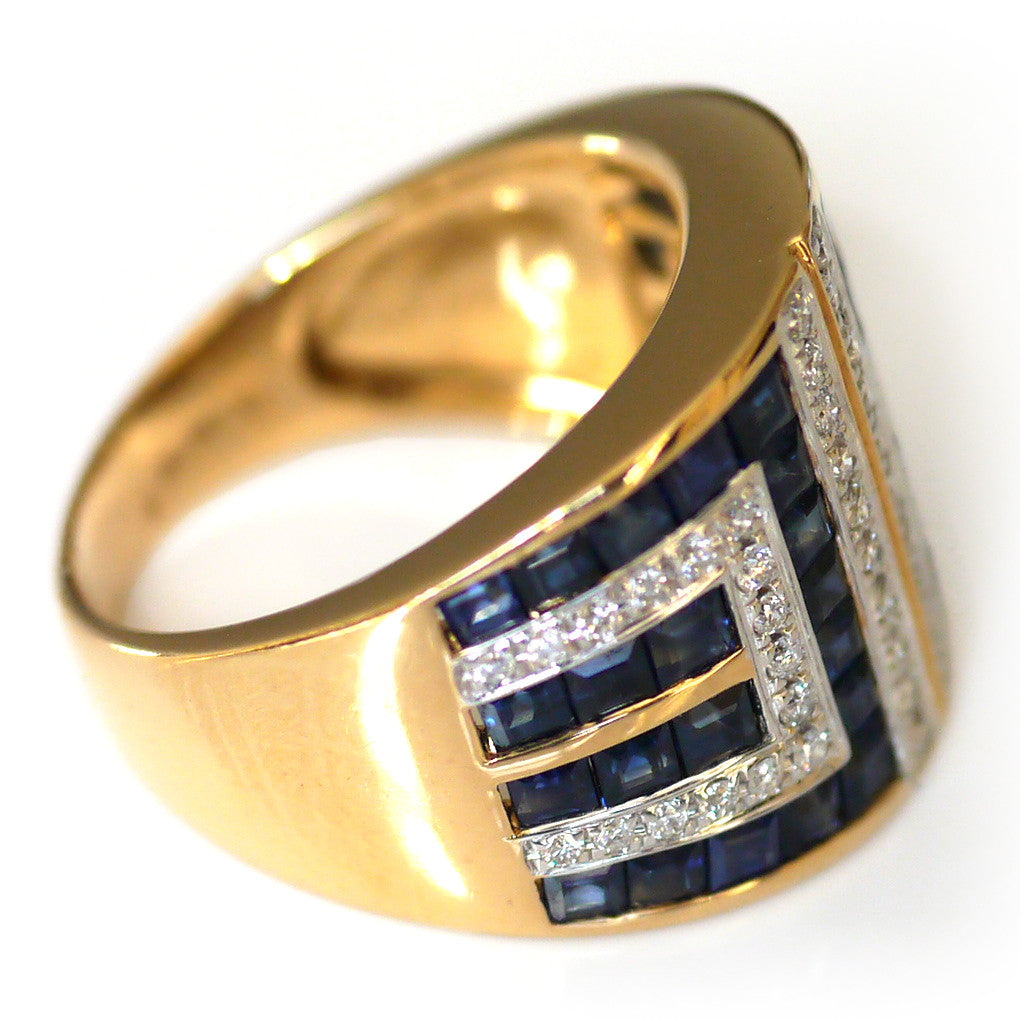 Dazzling Diamond and Sapphire Cocktail Ring