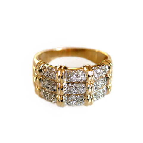 Dazzling Diamond Bamboo Ring